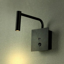 Carica l'immagine nel visualizzatore di Gallery, V-TAC LAMPADA DA MURO WALL LIGHT LED CREE 3W COLORE NERO CON USB
