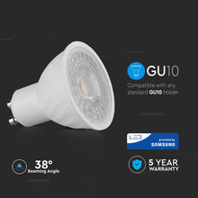 Cargar imagen en el visor de la galería, V-TAC LAMPADINA LED GU10 6,5W FARETTO SPOTLIGHT 38° CHIP SAMSUNG