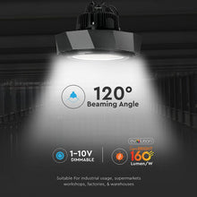 Carica l'immagine nel visualizzatore di Gallery, V-TAC LAMPADA INDUSTRIALE LED 100W SMD DIMMERABILE HIGH BAY CHIP SAMSUNG