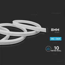 Carica l'immagine nel visualizzatore di Gallery, V-TAC LED NEON FLEX STRIPLIGHT 6,5W/M 24V IP68 BIANCO