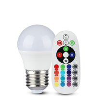Carica l'immagine nel visualizzatore di Gallery, V-TAC LAMPADINA LED E27 3,5W MINIGLOBO G45 RGB+W CON TELECOMANDO