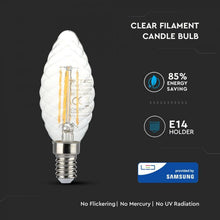 Cargar imagen en el visor de la galería, V-TAC LAMPADINA LED E14 4W CANDELA TWIST FILAMENT CHIP SAMSUNG