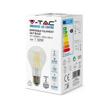 Carica l'immagine nel visualizzatore di Gallery, V-TAC LAMPADINA LED FILAMENT E27 8W BULB A67 DIMMERABILE