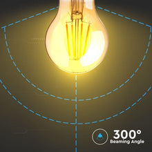 Carica l'immagine nel visualizzatore di Gallery, V-TAC LAMPADINA LED E27 6W BULB A60 CHIP SAMSUNG FILAMENTO AMBRATA