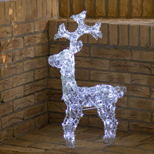 Carica l'immagine nel visualizzatore di Gallery, Renna luminosa con cristalli, led bianco freddo e caldo