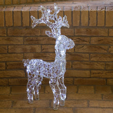 Carica l'immagine nel visualizzatore di Gallery, Renna luminosa con cristalli, led bianco freddo e caldo