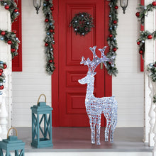 Carica l'immagine nel visualizzatore di Gallery, Renna con cristalli, h. 120 cm, led bianco freddo o caldo
