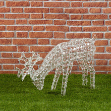 Carica l'immagine nel visualizzatore di Gallery, Renna che bruca l'erba, h. 50 cm, led bianco freddo