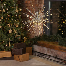 Carica l'immagine nel visualizzatore di Gallery, TWIGball argento, h. 30 cm, 80 led bianco , cavo bianco