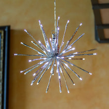 Carica l'immagine nel visualizzatore di Gallery, TWIGball argento, h. 30 cm, 80 led bianco , cavo bianco