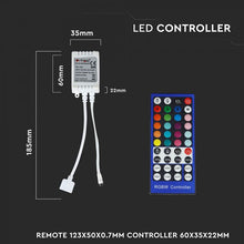 Carica l'immagine nel visualizzatore di Gallery, V-TAC CONTROLLER PER STRISCE LED RGBW CON TELECOMANDO 40 TASTI