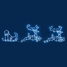 Carica l'immagine nel visualizzatore di Gallery, Renne 2 con slitta 180 x h 50 cm, led bianco freddo