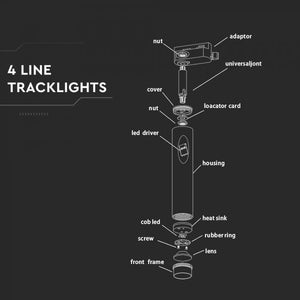 V-TAC TRACK LIGHT LED COB 15W  CHIP SAMSUNG