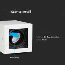 Carica l'immagine nel visualizzatore di Gallery, V-TAC PORTAFARETTO ORIENTABILE DA SOFFITTO PER LAMPADINE GU10 E GU5.3