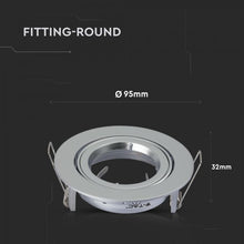 Carica l'immagine nel visualizzatore di Gallery, V-TAC PORTAFARETTO ORIENTABILE ROTONDO DA INCASSO PER LAMPADINE GU10 E GU5.3