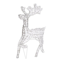 Carica l'immagine nel visualizzatore di Gallery, Renna luminosa galoppante con cristalli trasparenti, led bianco freddo