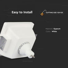 Carica l'immagine nel visualizzatore di Gallery, V-TAC PORTAFARETTO DA INCASSO IN GESSO E VETRO PER LAMPADINE GU10 E GU5.3