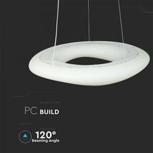 Cargar imagen en el visor de la galería, V-TAC LAMPADARIO LED A SOSPENSIONE BIANCO FORMA CIRCOLARE CON TELECOMANDO