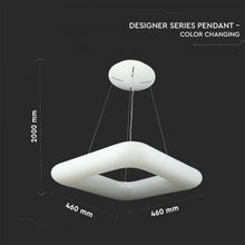 Cargar imagen en el visor de la galería, V-TAC LAMPADARIO LED A SOSPENSIONE BIANCA FORMA QUADRATA CON TELECOMANDO