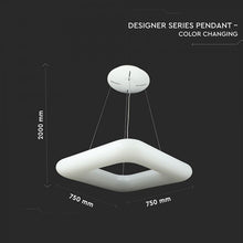 Cargar imagen en el visor de la galería, V-TAC LAMPADARIO LED A SOSPENSIONE BIANCA FORMA QUADRATA CON TELECOMANDO