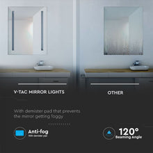 Carica l'immagine nel visualizzatore di Gallery, V-TAC LAMPADA LED A SPECCHIO RETTANGOLARE DA PARETE 17W IP44 CON ANTI APPANNAMENTO