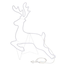 Carica l'immagine nel visualizzatore di Gallery, Renna galoppante effetto neon h 85 cm, led bianco caldo e freddo