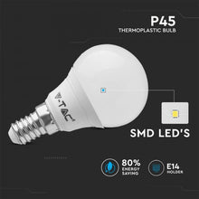 Carica l'immagine nel visualizzatore di Gallery, V-TAC LAMPADINA LED E14 5,5W MINIGLOBO P45 CRI ≥95