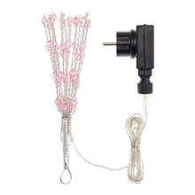 Cargar imagen en el visor de la galería, Stella luminosa con decorazioni rosa, 60 microled bianco caldo