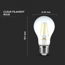 Carica l'immagine nel visualizzatore di Gallery, V-TAC LAMPADINA LED E27 4W BULB A60 FILAMENTO
