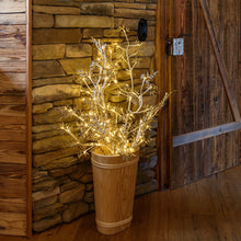 Carica l'immagine nel visualizzatore di Gallery, Ramo con foglie glitter oro, 64 led bianco caldo