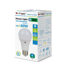 Carica l'immagine nel visualizzatore di Gallery, V-TAC LAMPADINA LED E27 9W BULB A60 CON SENSORE CREPUSCOLARE