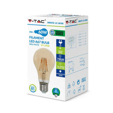 Carica l'immagine nel visualizzatore di Gallery, V-TAC LAMPADINA LED E27 8W BULB A67 FILAMENTO AMBRATA