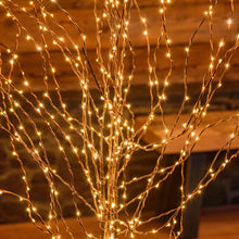 Cargar imagen en el visor de la galería, Ramo decorativo marrone h 180 cm, microled bianco caldo
