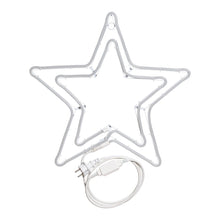 Carica l'immagine nel visualizzatore di Gallery, Stella effetto neon doppio profilo Ø 50 cm, led bianco caldo
