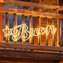 Carica l'immagine nel visualizzatore di Gallery, Scritta "Buon Natale" in tubo effetto neon, 1560 led bianco caldo