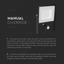 Cargar imagen en el visor de la galería, V-TAC FARETTO LED 50W ULTRA SOTTILE SLIM CHIP SAMSUNG CON SENSORE