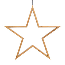Cargar imagen en el visor de la galería, Stella in legno naturale, 75 cm, led bianco caldo