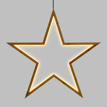 Carica l'immagine nel visualizzatore di Gallery, Stella in legno naturale, 110 cm, led bianco caldo