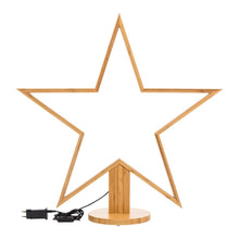Carica l'immagine nel visualizzatore di Gallery, Stella con base in legno naturale, 35 cm, led bianco caldo