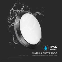 Carica l'immagine nel visualizzatore di Gallery, V-TAC PLAFONIERA LED 12W CON SENSORE DI MOVIMENTO A MICROONDE COLORE NERO IP66