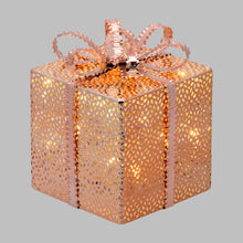 Cargar imagen en el visor de la galería, Pacco Regalo rame o champagne, 20 led bianco caldo