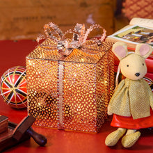 Cargar imagen en el visor de la galería, Pacco Regalo rame o champagne, 20 led bianco caldo