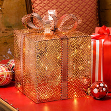 Cargar imagen en el visor de la galería, Pacco Regalo rame o champagne, 40 led bianco caldo