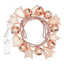 Carica l'immagine nel visualizzatore di Gallery, Catena con decori in metallo rame, microled bianco caldo