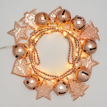 Carica l'immagine nel visualizzatore di Gallery, Catena con decori in metallo rame, microled bianco caldo