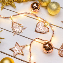 Carica l'immagine nel visualizzatore di Gallery, Catena con decori in metallo rame, microled bianco caldo