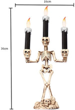 Carica l'immagine nel visualizzatore di Gallery, CANDELABRO CANDELE LED, A FORMA DI SCHELETRO