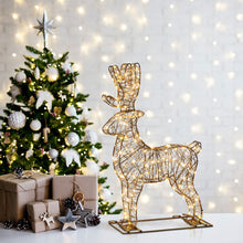 Carica l'immagine nel visualizzatore di Gallery, Renna luminosa in metallo da 60 cm, microled bianco caldo