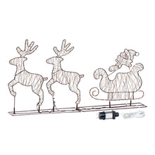 Carica l'immagine nel visualizzatore di Gallery, Babbo su slitta con Renne, microled bianco caldo
