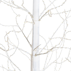 Pino bianco h 190 cm, 900 microled bianco caldo, cavo argento